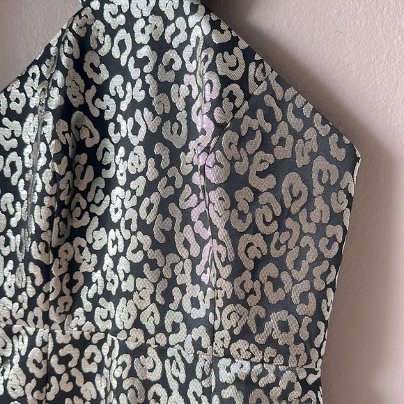 HUTCH Anthropologie Twiggy Gold Animal Print Halter Dress - Picture 8 of 11